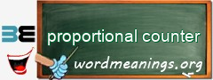 WordMeaning blackboard for proportional counter